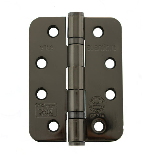 Quality image of Atlantic Radius Corner Ball Bearing Hinges Grade 13 Fire Rated 4" X 3" X 3mm - Black Nickel | Sku. ahr1433bn | available from Trade Door Handles.