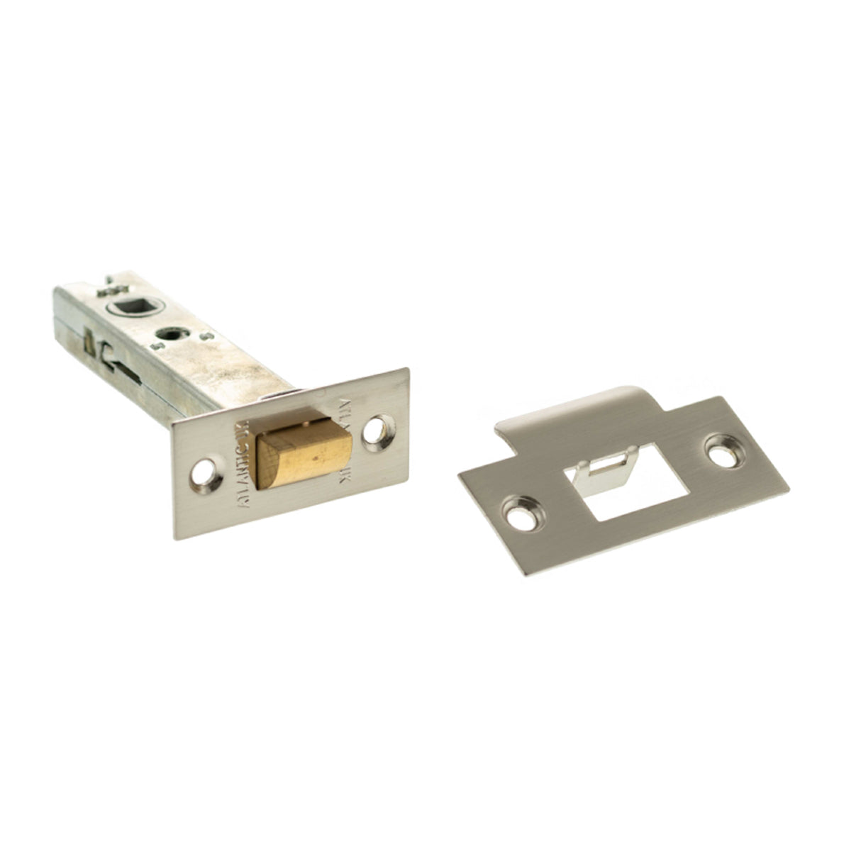 Quality image of Atlantic Heavy Duty Bolt Through Tubular Latch 4" - Satin Nickel | Sku. al4sn | available from Trade Door Handles.