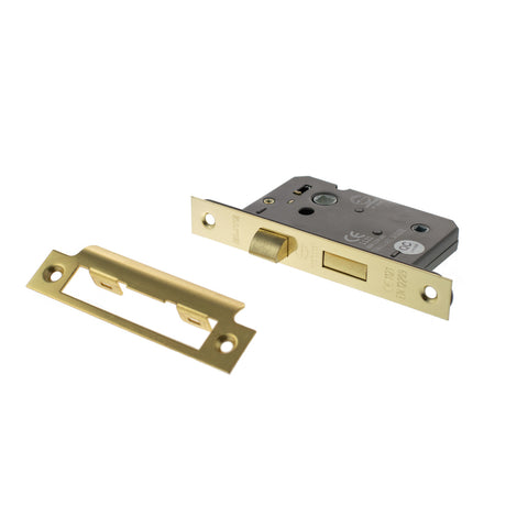 Quality image of Atlantic Bathroom Lock [CE] 2.5" - Polished Brass | Sku. alkbath25pb | available from Trade Door Handles.