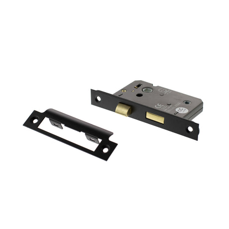 Quality image of Atlantic Bathroom Lock [CE] 3" - Matt Black | Sku. alkbath3mb | available from Trade Door Handles.