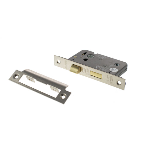 Quality image of Atlantic Bathroom Lock [CE] 3" - Polished Nickel | Sku. alkbath3pn | available from Trade Door Handles.