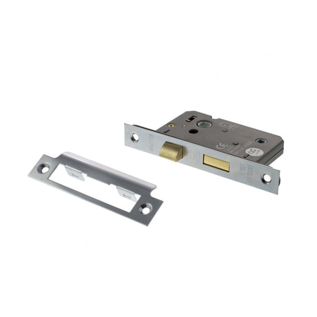Quality image of Atlantic Bathroom Lock [CE] 3" - Satin Chrome | Sku. alkbath3sc | available from Trade Door Handles.