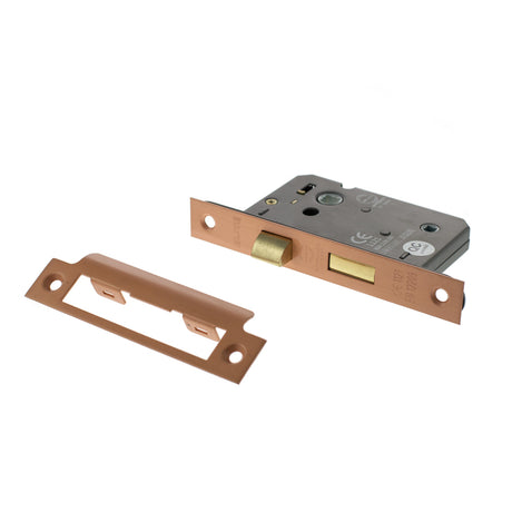 Quality image of Atlantic Bathroom Lock [CE] 3" - Urban Satin Copper | Sku. alkbath3usc | available from Trade Door Handles.