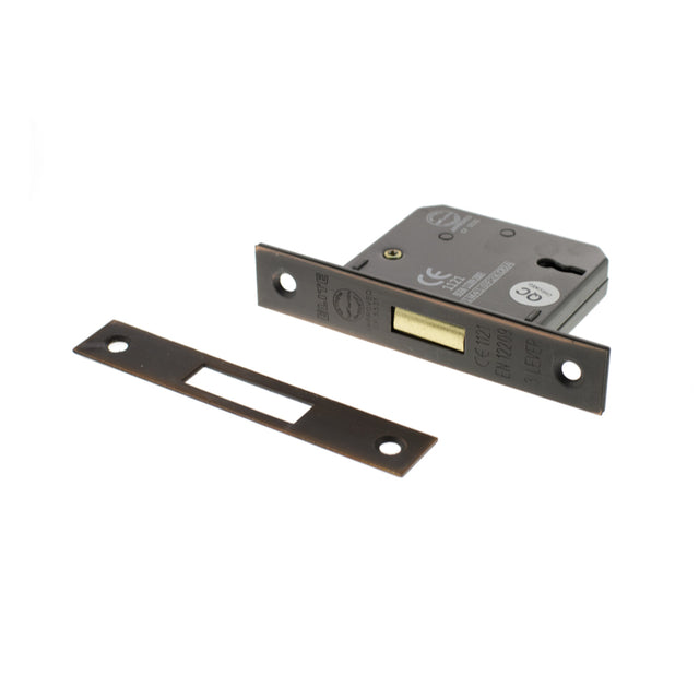 Quality image of Atlantic 3 Lever Key Deadlock [CE] 2.5" - Antique Copper | Sku. alkdead3lk25ac | available from Trade Door Handles.