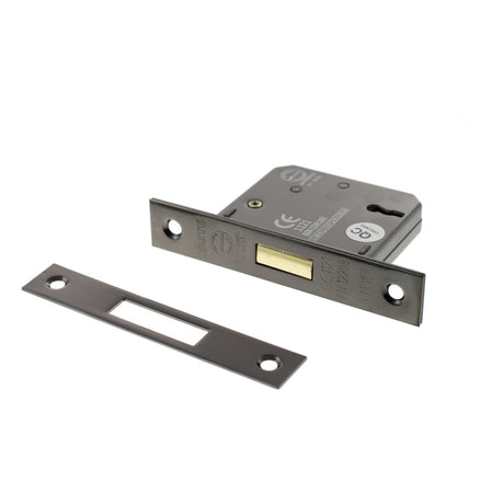 Quality image of Atlantic 3 Lever Key Deadlock [CE] 2.5" - Black Nickel | Sku. alkdead3lk25bn | available from Trade Door Handles.