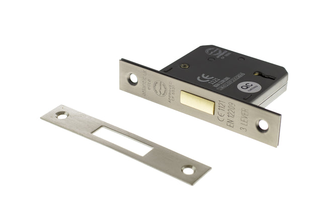 Quality image of Atlantic 3 Lever Key Deadlock [CE] Keyed Alike 2.5" - Matt Gun Metal | Sku. alkdead3lk25mbnka | available from Trade Door Handles.