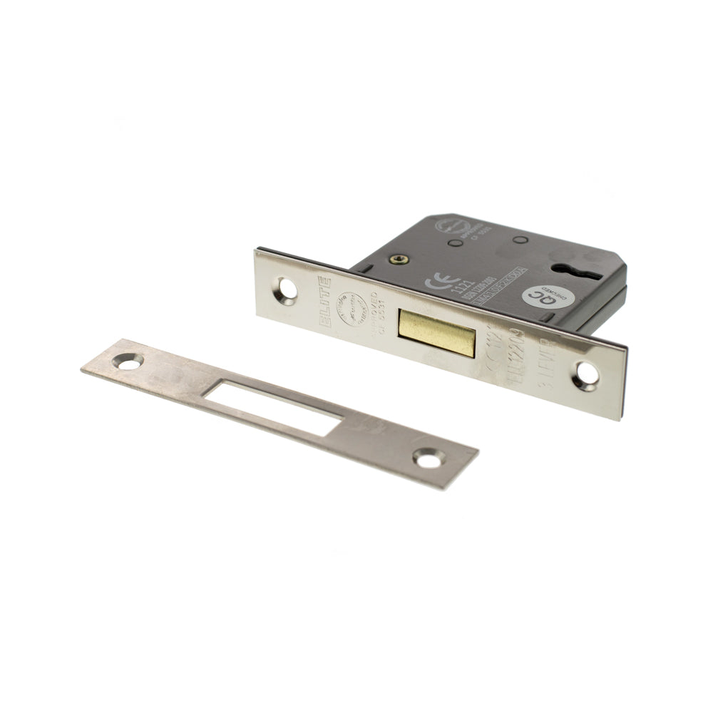 Quality image of Atlantic 3 Lever Key Deadlock [CE] Keyed Alike 2.5" - Polished Nickel | Sku. alkdead3lk25pnka | available from Trade Door Handles.