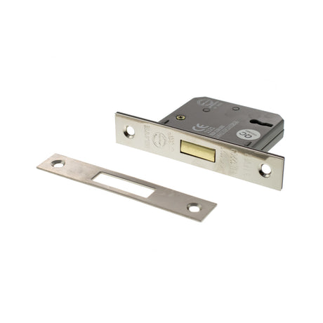 Quality image of Atlantic 3 Lever Key Deadlock [CE] 2.5" - Polished Nickel | Sku. alkdead3lk25pn | available from Trade Door Handles.