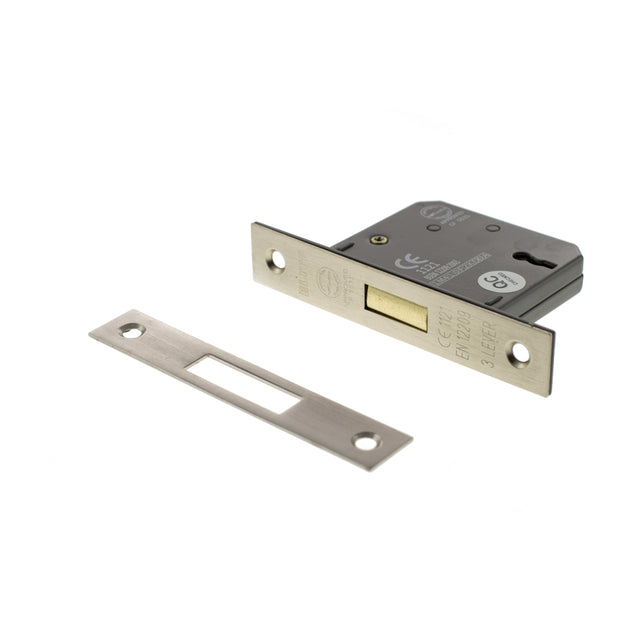 Quality image of Atlantic 3 Lever Key Deadlock [CE] 3" - Satin Nickel | Sku. alkdead3lk3sn | available from Trade Door Handles.