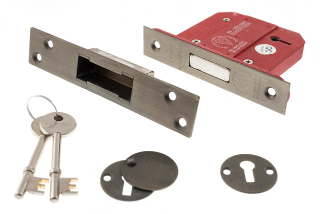 Quality image of Atlantic 5 Lever Key Deadlock [BS] Keyed Alike 2.5" - Urban Bronze | Sku. alkdead5lk25ubka | available from Trade Door Handles.