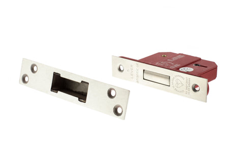 Quality image of Atlantic 5 Lever Key Deadlock [BS] 3" - Satin Chrome | Sku. alkdead5lk3sc | available from Trade Door Handles.