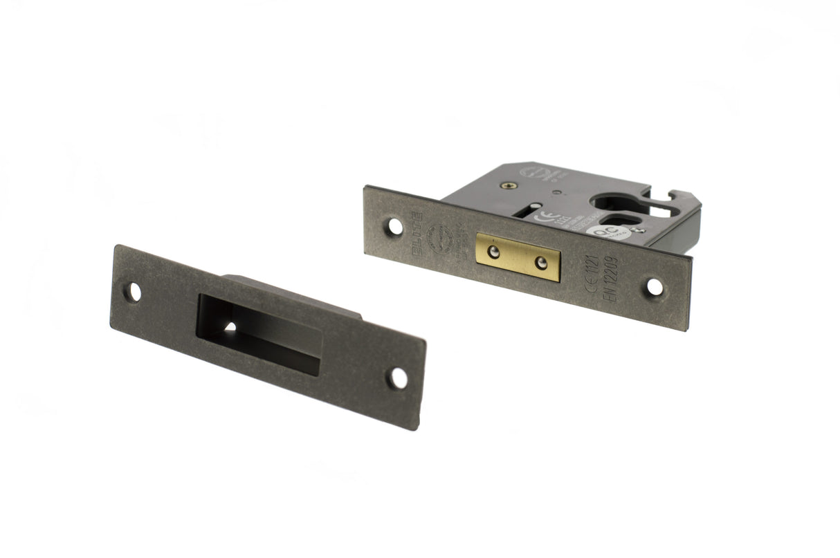 Quality image of Atlantic Euro Deadlock [CE] 2.5" - Distressed Silver | Sku. alkdeade25ds | available from Trade Door Handles.