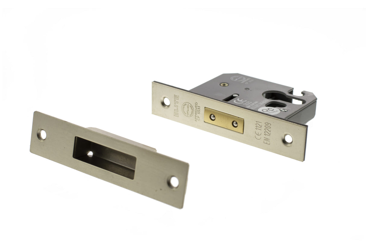 Quality image of Atlantic Euro Deadlock [CE] 2.5" - Satin Nickel | Sku. alkdeade25sn | available from Trade Door Handles.