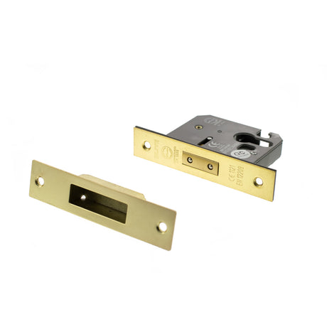 Quality image of Atlantic Euro Deadlock [CE] 3" - Polished Brass | Sku. alkdeade3pb | available from Trade Door Handles.