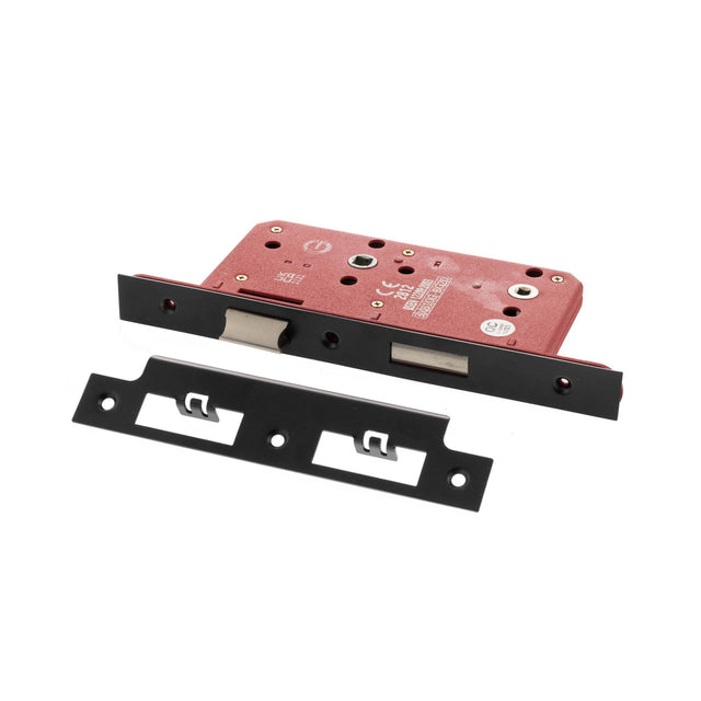 Quality image of Atlantic DIN Bathroom Lock Double Turn 60mm backset - Matt Black | Sku. alkdinb60mb | available from Trade Door Handles.