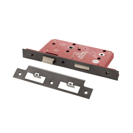 Quality image of Atlantic DIN Bathroom Lock Double Turn 60mm backset - Matt Gun Metal | Sku. alkdinb60mbn | available from Trade Door Handles.