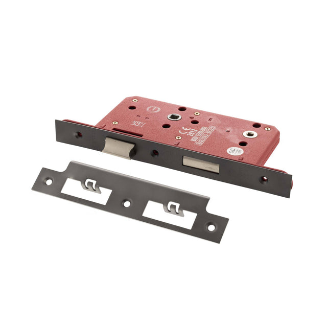 Quality image of Atlantic DIN Bathroom Lock Double Turn 60mm backset - Matt Gun Metal | Sku. alkdinb60mbn | available from Trade Door Handles.