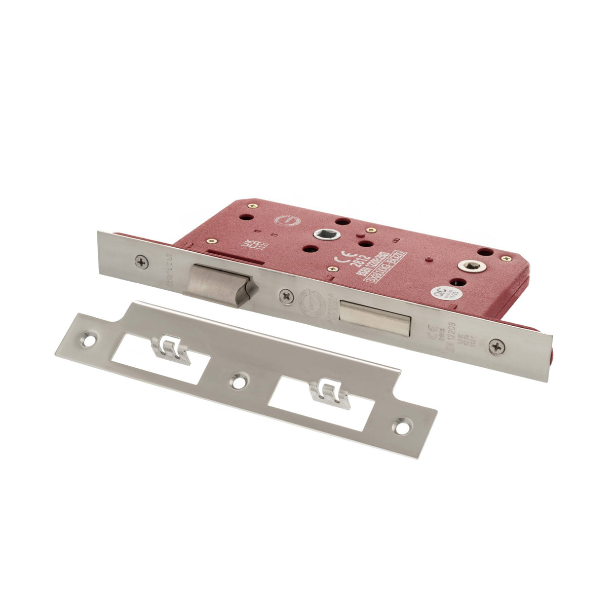 Quality image of Atlantic DIN Bathroom Lock Double Turn 60mm backset - Polished Stainless Steel | Sku. alkdinb60pss | available from Trade Door Handles.