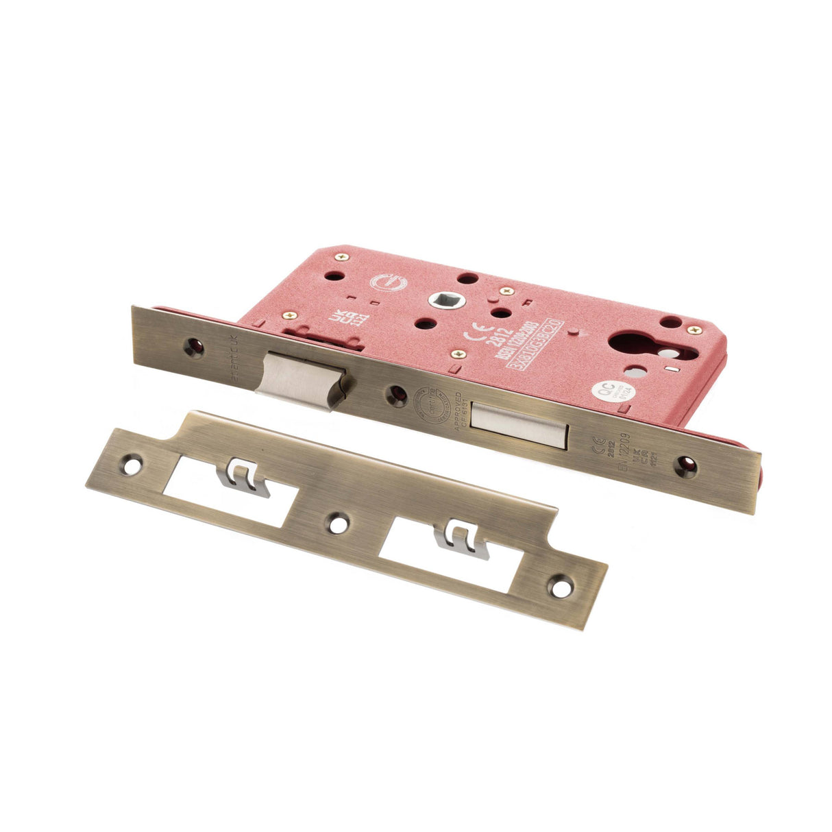 Quality image of Atlantic DIN Euro Profile Sashlock Double Throw 60mm backset - Antique Brass | Sku. alkdines60ab | available from Trade Door Handles.