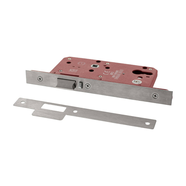 Quality image of Atlantic DIN Night Latch 60mm backset - Satin Stainless Steel | Sku. alkdinnl60sss | available from Trade Door Handles.