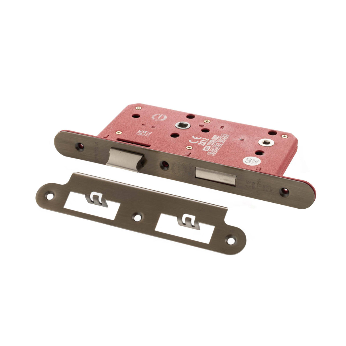 Quality image of Atlantic DIN Radius Bathroom Lock Double Turn 60mm backset - Antique Brass | Sku. alkdinrb60ab | available from Trade Door Handles.