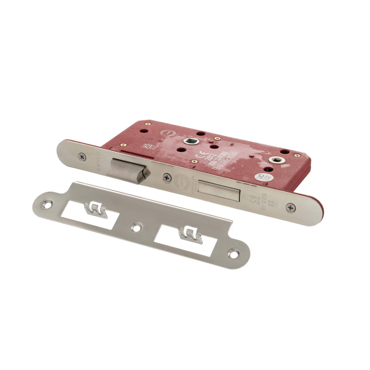Quality image of Atlantic DIN Radius Bathroom Lock Double Turn 60mm backset - Polished Stainless Steel | Sku. alkdinrb60pss | available from Trade Door Handles.