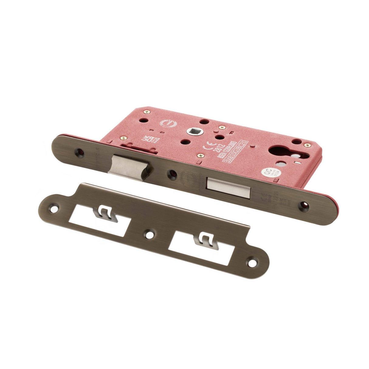 Quality image of Atlantic DIN Radius Euro Profile Sashlock Double Throw 60mm backset - Antique Brass | Sku. alkdinres60ab | available from Trade Door Handles.