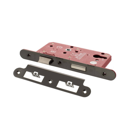 Quality image of Atlantic DIN Radius Euro Profile Sashlock Double Throw 60mm backset - Black Nickel | Sku. alkdinres60bn | available from Trade Door Handles.