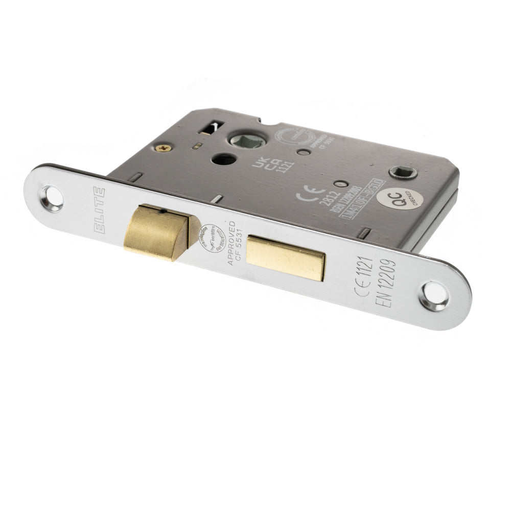 Quality image of Atlantic Radius Corner Bathroom Lock [CE] 3" - Satin Chrome | Sku. alkrcbath3sc | available from Trade Door Handles.