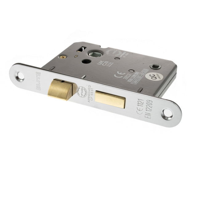 Quality image of Atlantic Radius Corner Bathroom Lock [CE] 3" - Satin Chrome | Sku. alkrcbath3sc | available from Trade Door Handles.