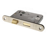 Quality image of Atlantic Radius Corner Bathroom Lock [CE] 3" - Satin Nickel | Sku. alkrcbath3sn | available from Trade Door Handles.
