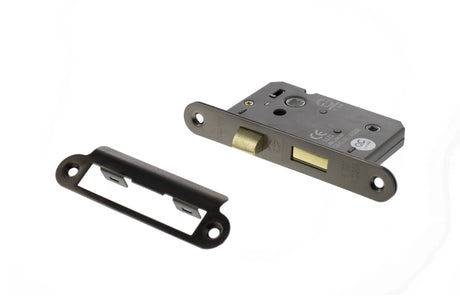 Quality image of Atlantic Radius Corner Bathroom Lock [CE] 3" - Urban Bronze | Sku. alkrcbath3ub | available from Trade Door Handles.