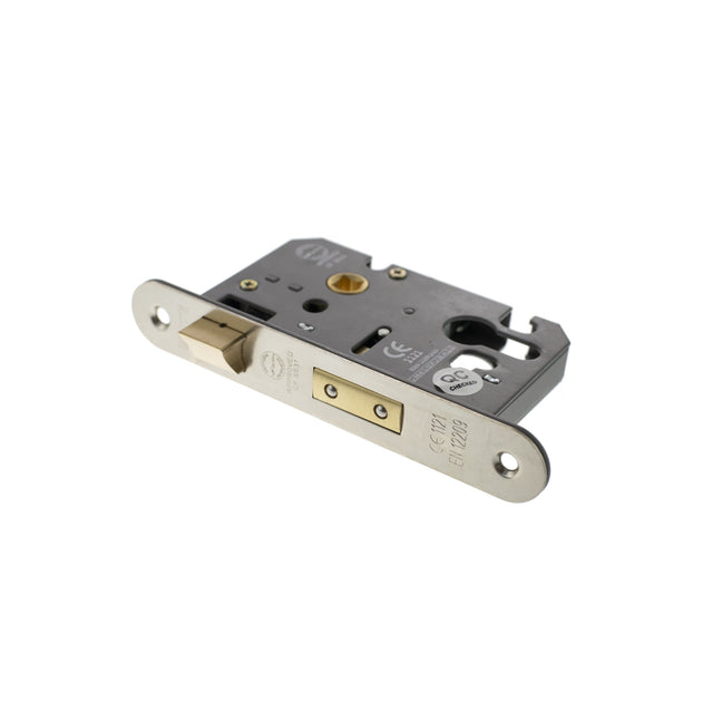 Quality image of Atlantic Euro Radius Corner Sashlock [CE] 2.5" - Polished Nickel | Sku. alkrcsashe25pn | available from Trade Door Handles.