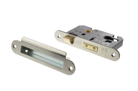 Quality image of Atlantic Euro Radius Corner Sashlock [CE] 3" - Polished Nickel | Sku. alkrcsashe3pn | available from Trade Door Handles.