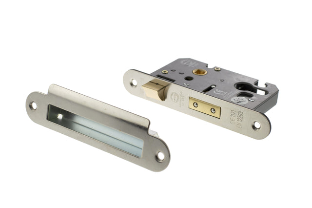 Quality image of Atlantic Euro Radius Corner Sashlock [CE] 3" - Polished Nickel | Sku. alkrcsashe3pn | available from Trade Door Handles.