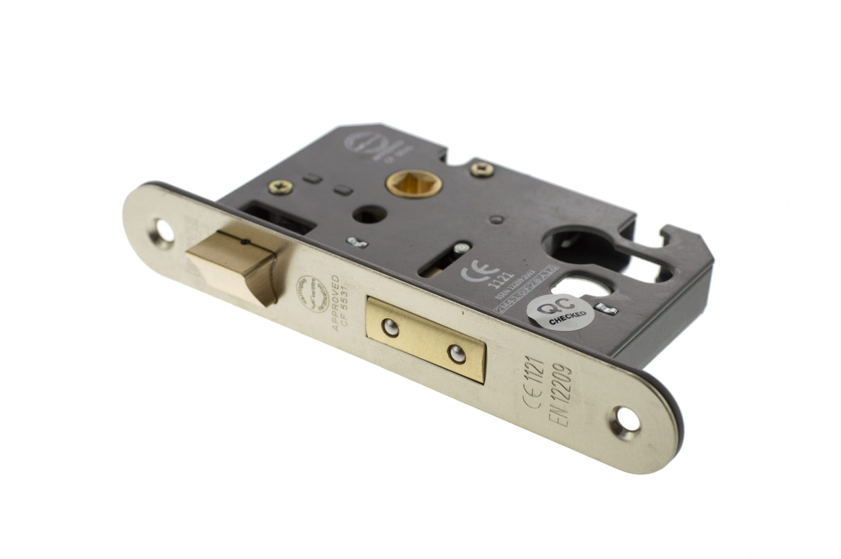 Quality image of Atlantic Euro Radius Corner Sashlock [CE] 3" - Satin Nickel | Sku. alkrcsashe3sn | available from Trade Door Handles.