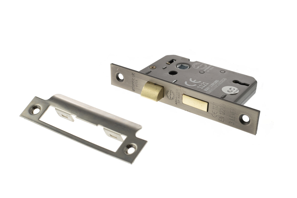 Quality image of Atlantic 3 Lever Key Sashlock [CE] Keyed Alike - Matt Gun Metal | Sku. alksash3lk25mbnka | available from Trade Door Handles.