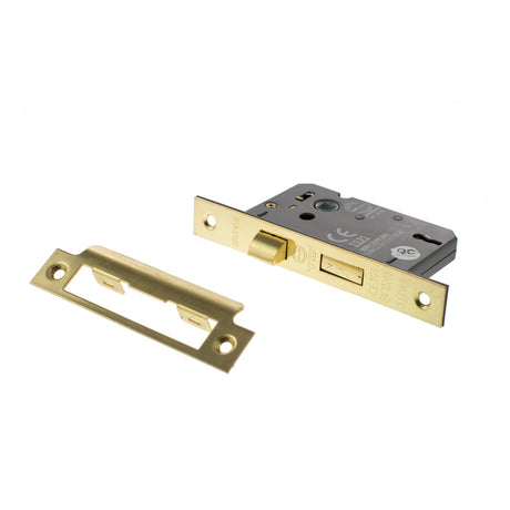 Quality image of Atlantic 3 Lever Key Sashlock [CE] Keyed Alike - Polished Brass | Sku. alksash3lk25pbka | available from Trade Door Handles.