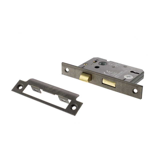 Quality image of Atlantic 3 Lever Key Sashlock [CE] 3" - Distressed Silver | Sku. alksash3lk3ds | available from Trade Door Handles.