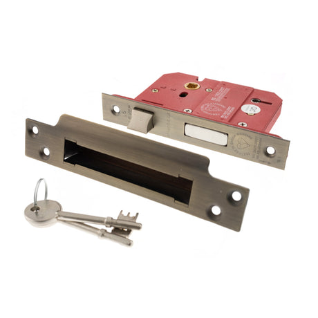 Quality image of Atlantic 5 Lever Key Sashlock [BS] 3" - Urban Bronze | Sku. alksash5lk3ub | available from Trade Door Handles.