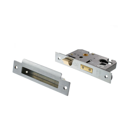 Quality image of Atlantic Euro Sashlock [CE] 2.5" - Satin Chrome | Sku. alksashe25sc | available from Trade Door Handles.