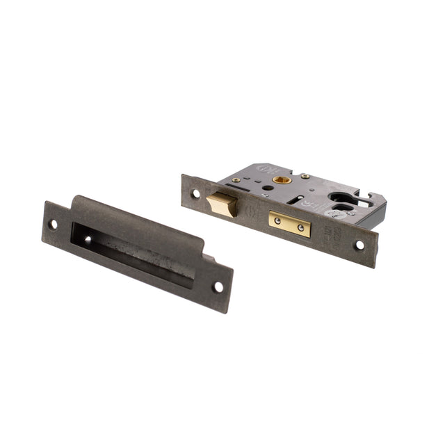 Quality image of Atlantic Euro Sashlock [CE] 3" - Distressed Silver | Sku. alksashe3ds | available from Trade Door Handles.