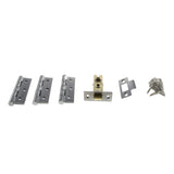 Quality image of Atlantic Latch Pack [CE] 2.5" (Latch x1) + 3"x2" (Hinge x3) - Satin Chrome | Sku. alp2532sc | available from Trade Door Handles.