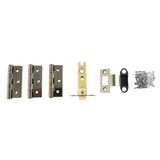 Quality image of Atlantic Latch Pack [CE] 3" (Latch x1) + 3"x2" (Hinge x3) - Black Nickel | Sku. alp332bn | available from Trade Door Handles.