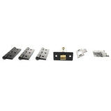 Quality image of Atlantic Latch Pack [CE] 3" (Latch x1) + 3"x2" (Hinge x3) - Matt Black | Sku. alp332mb | available from Trade Door Handles.