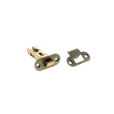 Quality image of Atlantic Fire-Rated CE Marked Bolt Through Tubular Radius Latch 2.5" - Matt Antique Brass | Sku. alrce25mab | available from Trade Door Handles.