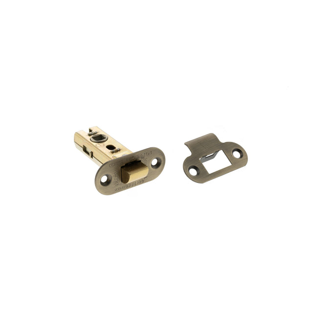 Quality image of Atlantic Fire-Rated CE Marked Bolt Through Tubular Radius Latch 2.5" - Matt Antique Brass | Sku. alrce25mab | available from Trade Door Handles.