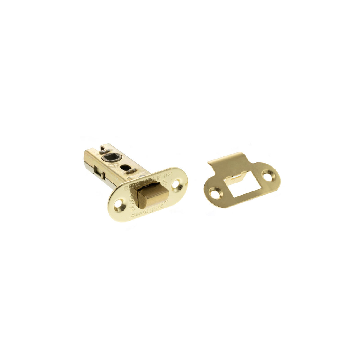 Quality image of Atlantic Fire-Rated CE Marked Bolt Through Tubular Radius Latch 2.5" - Polished Brass | Sku. alrce25pb | available from Trade Door Handles.