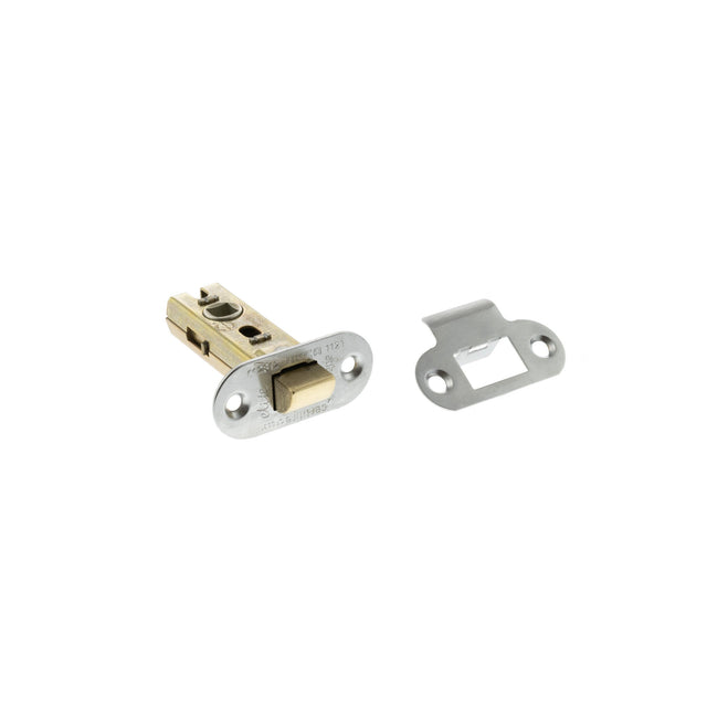 Quality image of Atlantic Fire-Rated CE Marked Bolt Through Tubular Radius Latch 2.5" - Satin Chrome | Sku. alrce25sc | available from Trade Door Handles.
