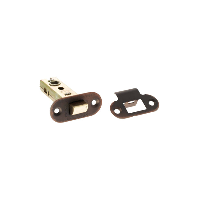 Quality image of Atlantic Fire-Rated CE Marked Bolt Through Tubular Radius Latch 2.5" - Antique Copper | Sku. alrce25ac | available from Trade Door Handles.